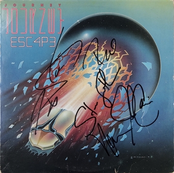 Journey "Escape" Album Cover Signed By 5 Members (PSA/DNA)